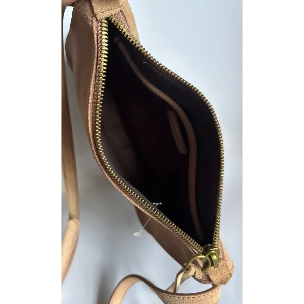 Madewell The Simple Suede Crossbody Bag in Blush ~ Excellent